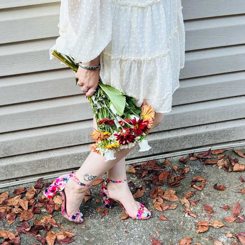 Madden Girl Pink Floral Heels